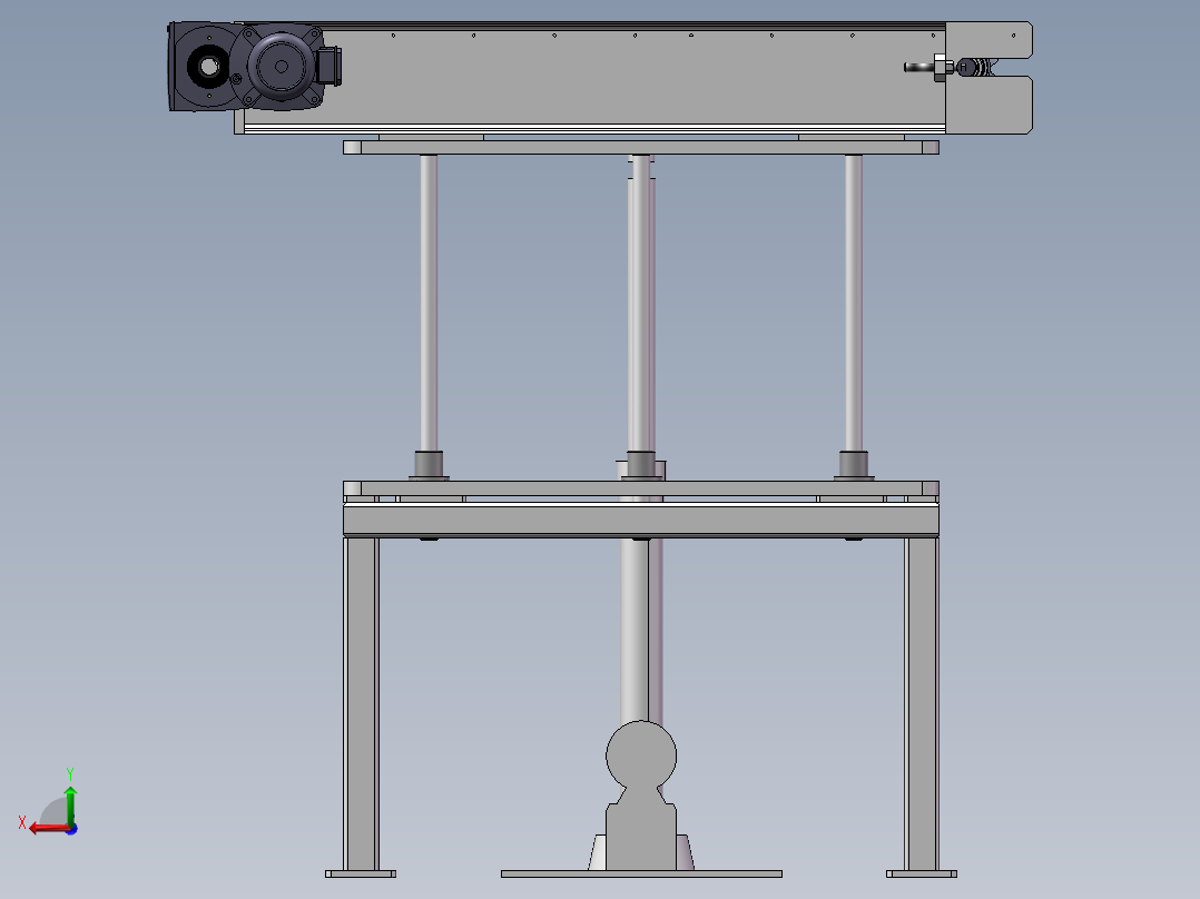 对顶升移载机后视图
