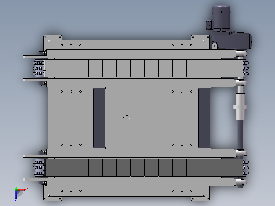 对顶升移载机俯视图