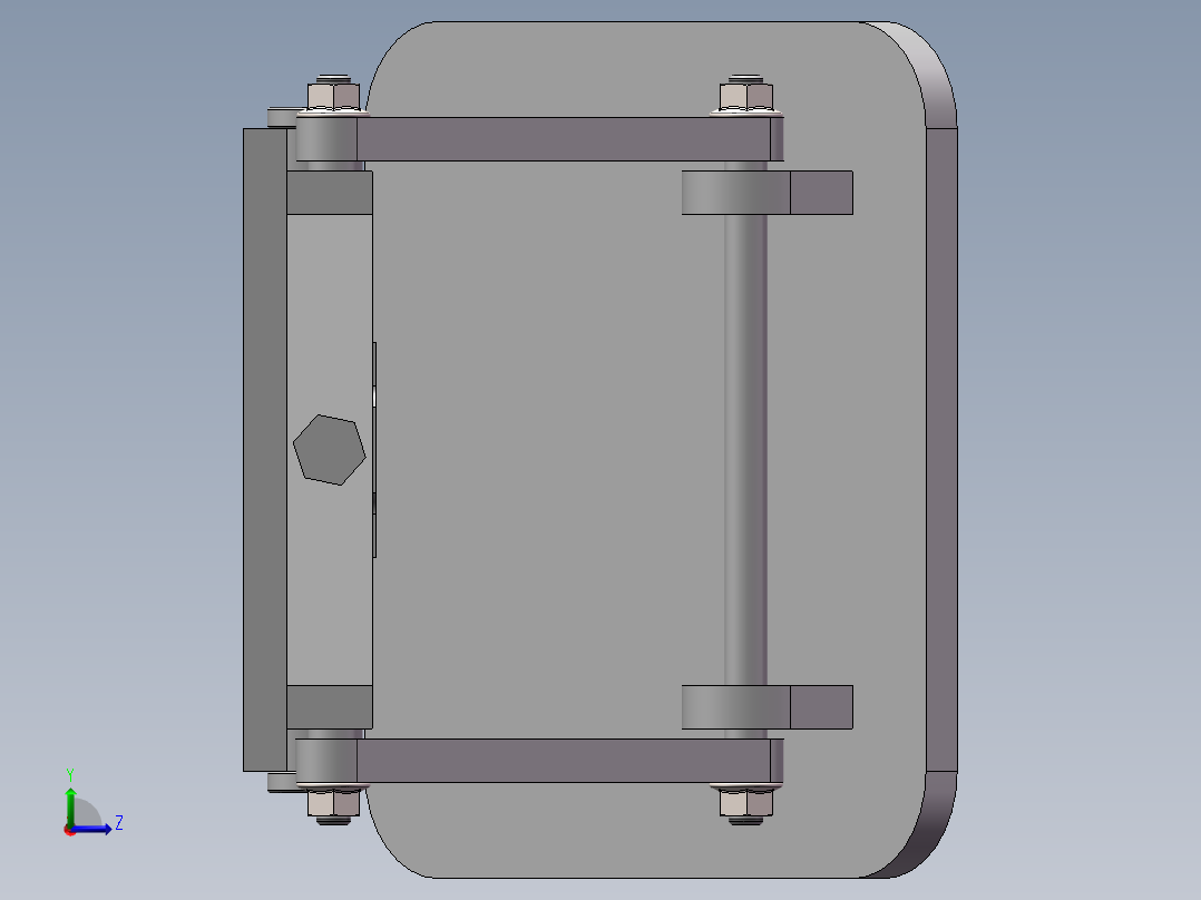 可调节角度工作台三维模型左视图