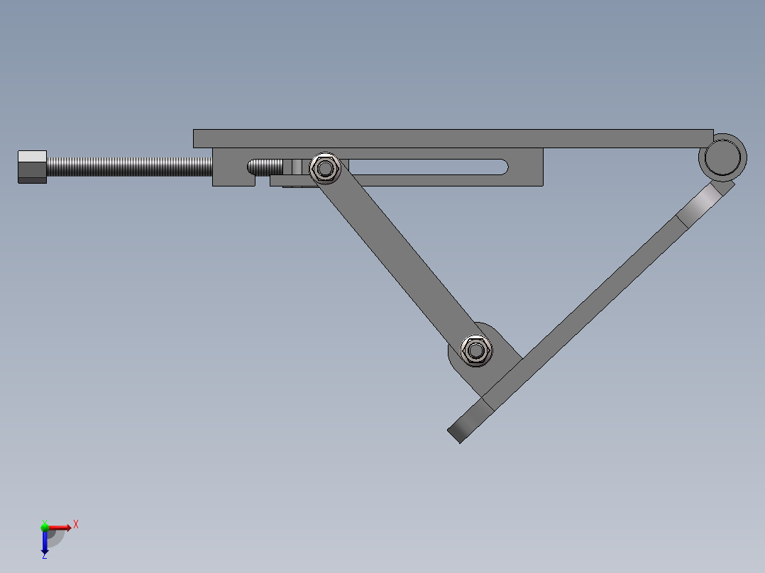 可调节角度工作台三维模型俯视图