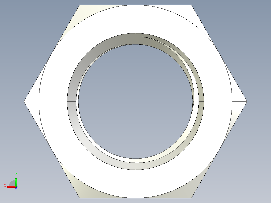 DIN 934 螺母-M64 Nut.STEP后视图