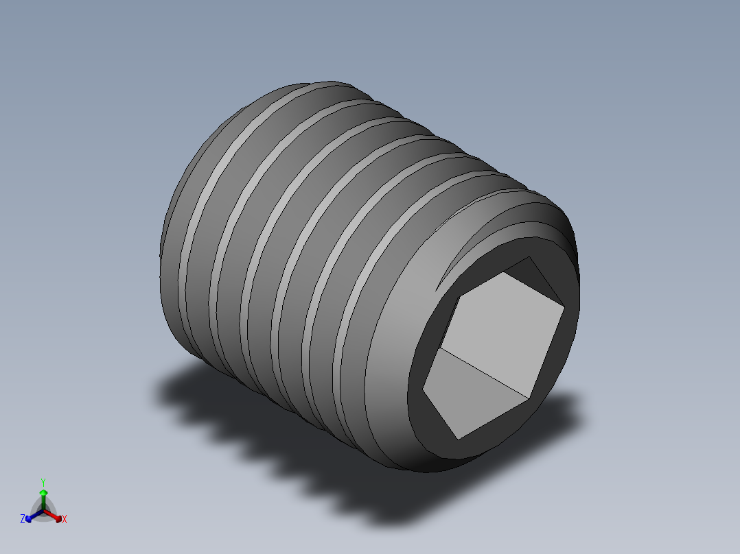 DIN 913-ISO 4026 固定螺钉-M18 L=20.SLDPRT正等轴测图