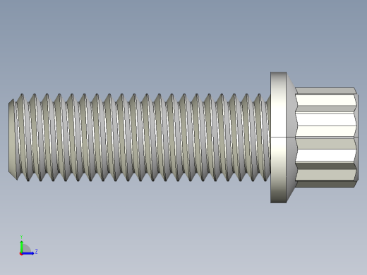 1_4in-28法兰头螺钉-1-4in-28 0.75long 12-point screws.IGS左视缩略图