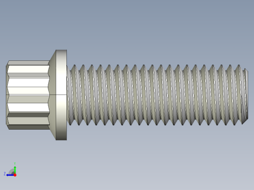 1_4in-28法兰头螺钉-1-4in-28 0.75long 12-point screws.IGS右视缩略图