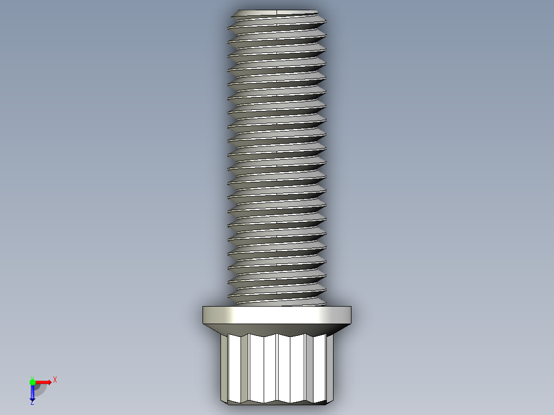 1_4in-28法兰头螺钉-1-4in-28 0.75long 12-point screws.IGS俯视图