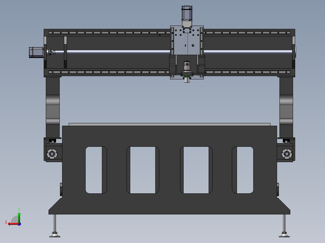 木工三轴机床后视图