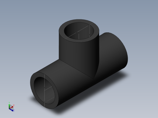 PVC管件-0.5in Tee正等轴测缩略图