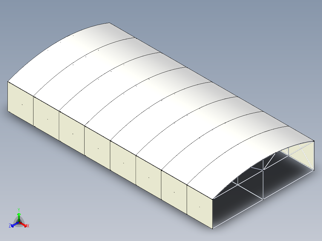 农业温室大棚2正等轴测图