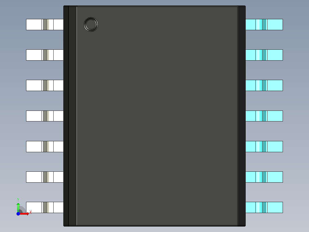 元器件3D封装SOIC14W42前视图
