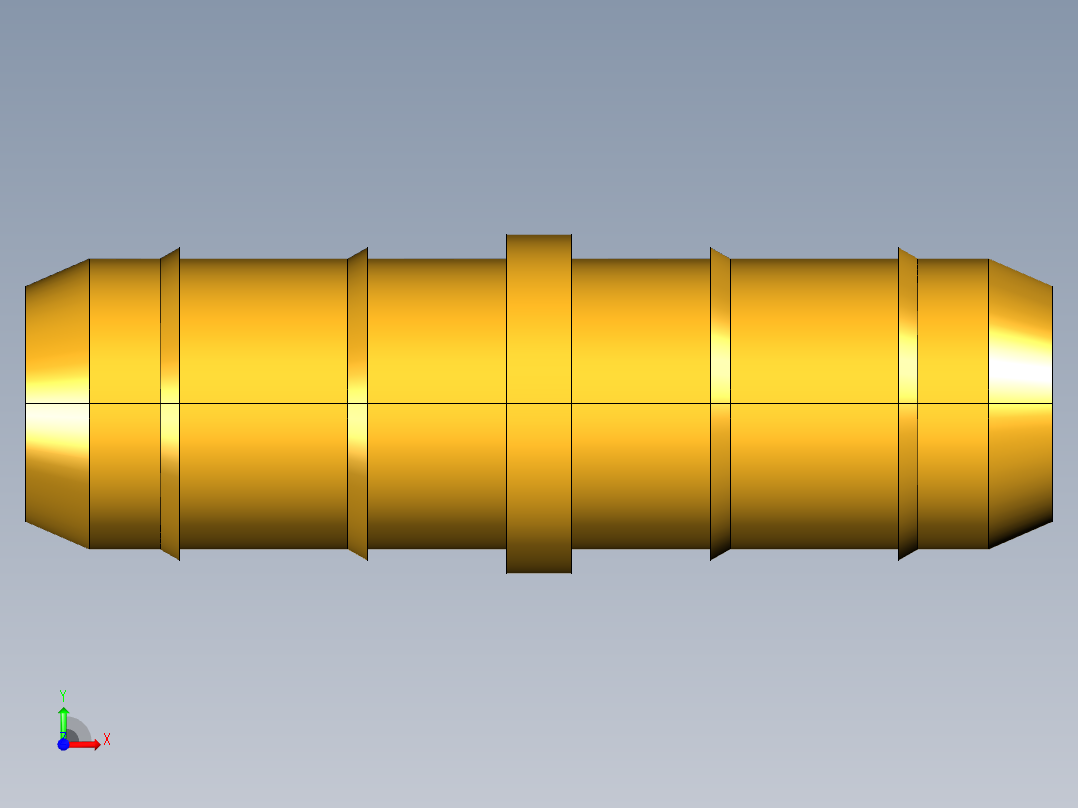 工业通用螺蚊管倒齿式工业硬管接头Union 22-6前视图