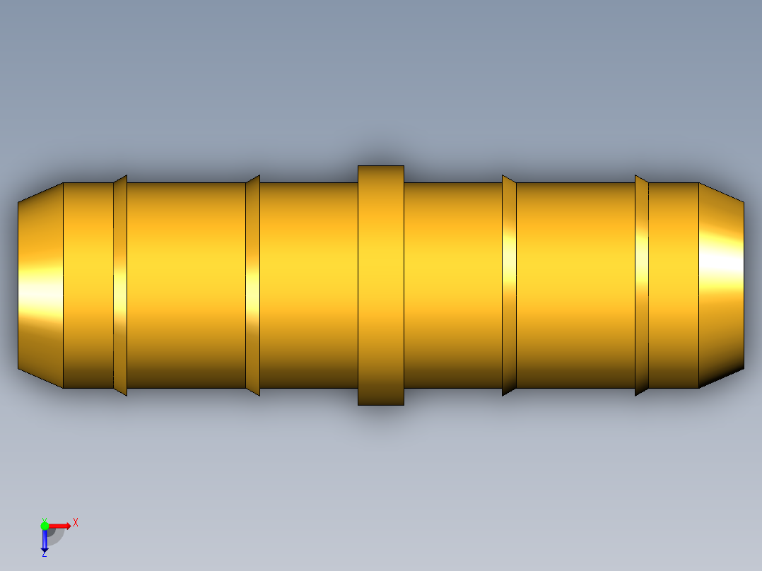 工业通用螺蚊管倒齿式工业硬管接头Union 22-6俯视图