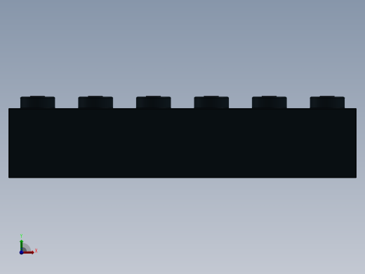 乐高套装 4421基本积木-4181144 - 2456 - 44237 Black Brick 2 x 6.SLDPRT前视缩略图