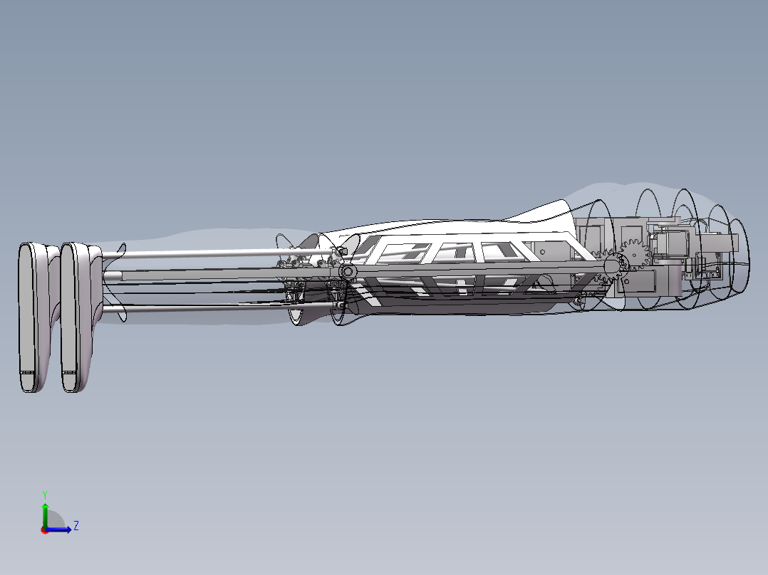 JX585-机器人的下肢-腿部【三维SolidWorks建模】左视图