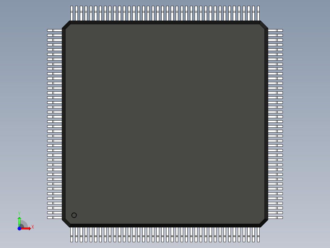 元器件3D封装QFP160_FPT-160P-M08167前视图