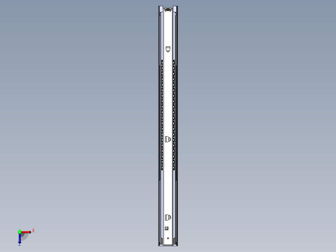滑轨（左侧和右侧）550毫米抽屉导轨俯视图
