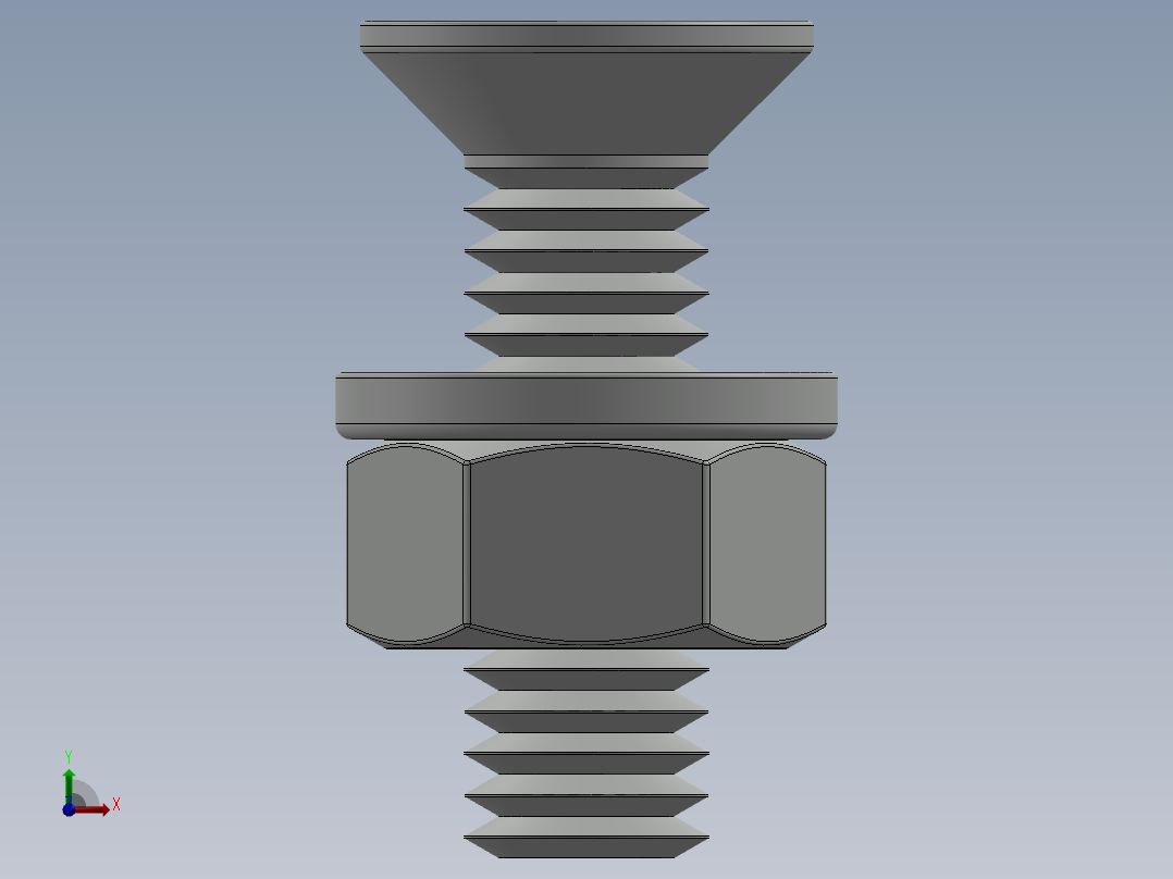紧固件-M6-1.00 Flathead主视图