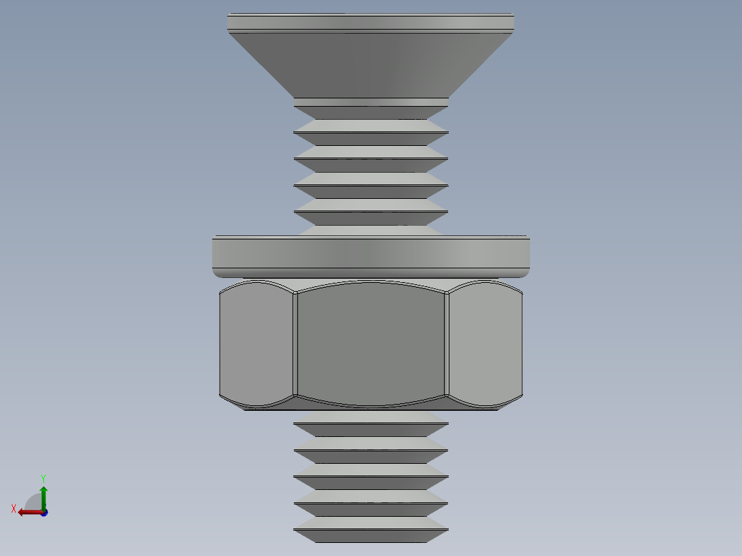 紧固件-M6-1.00 Flathead后视图
