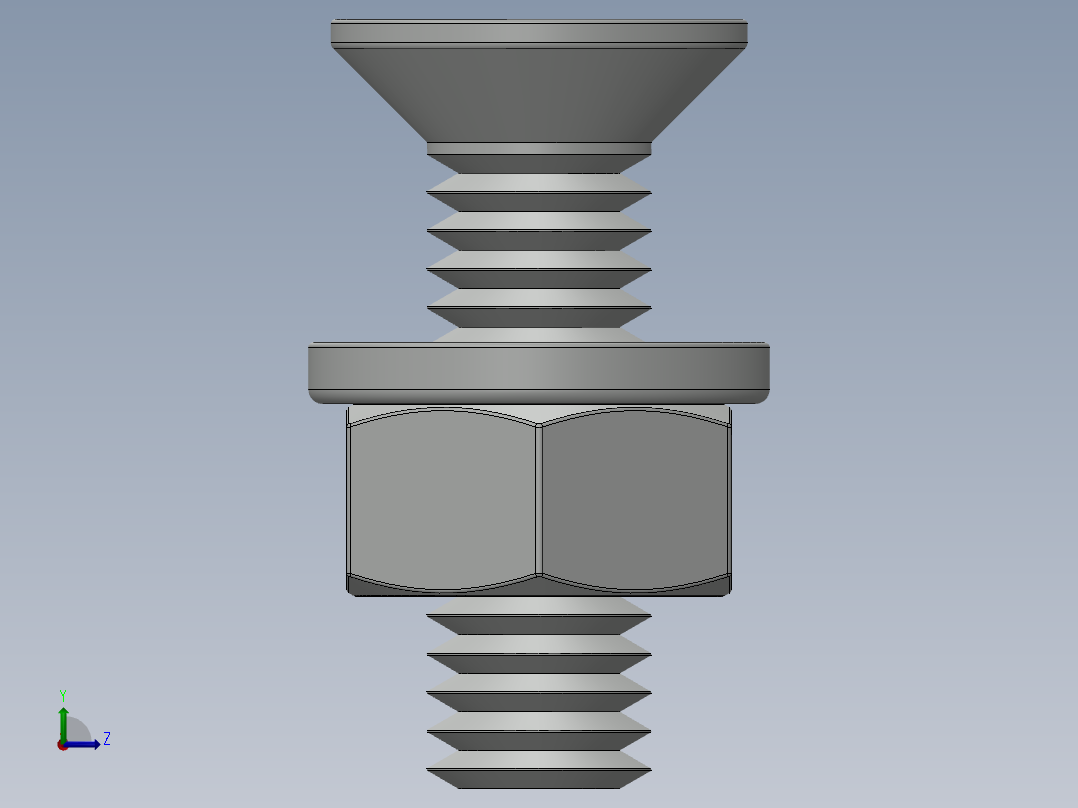 紧固件-M6-1.00 Flathead左视图