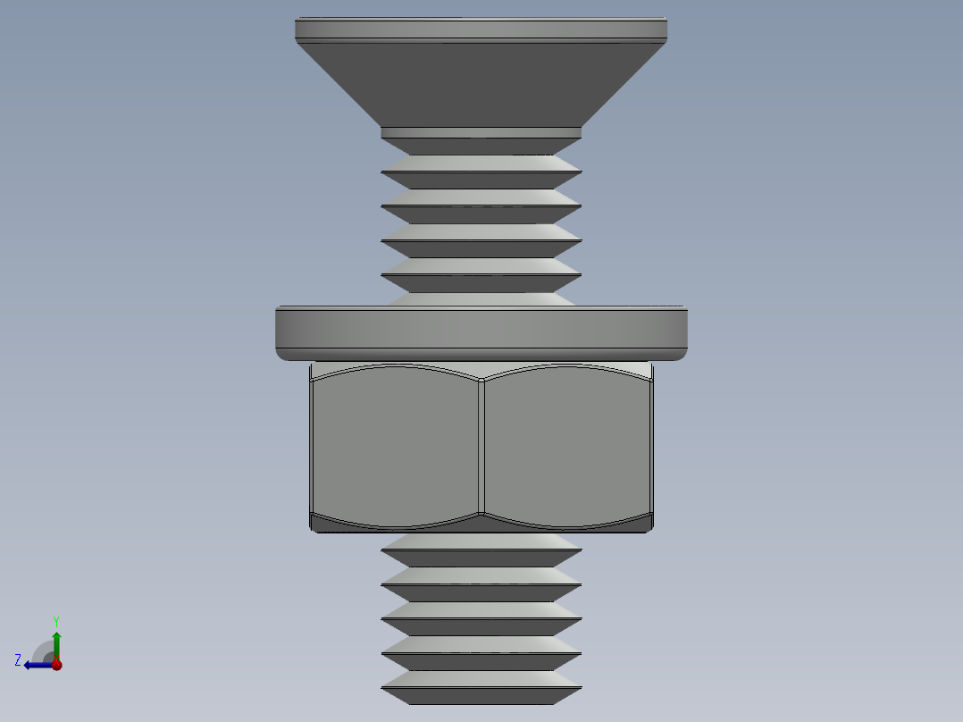 紧固件-M6-1.00 Flathead右视图