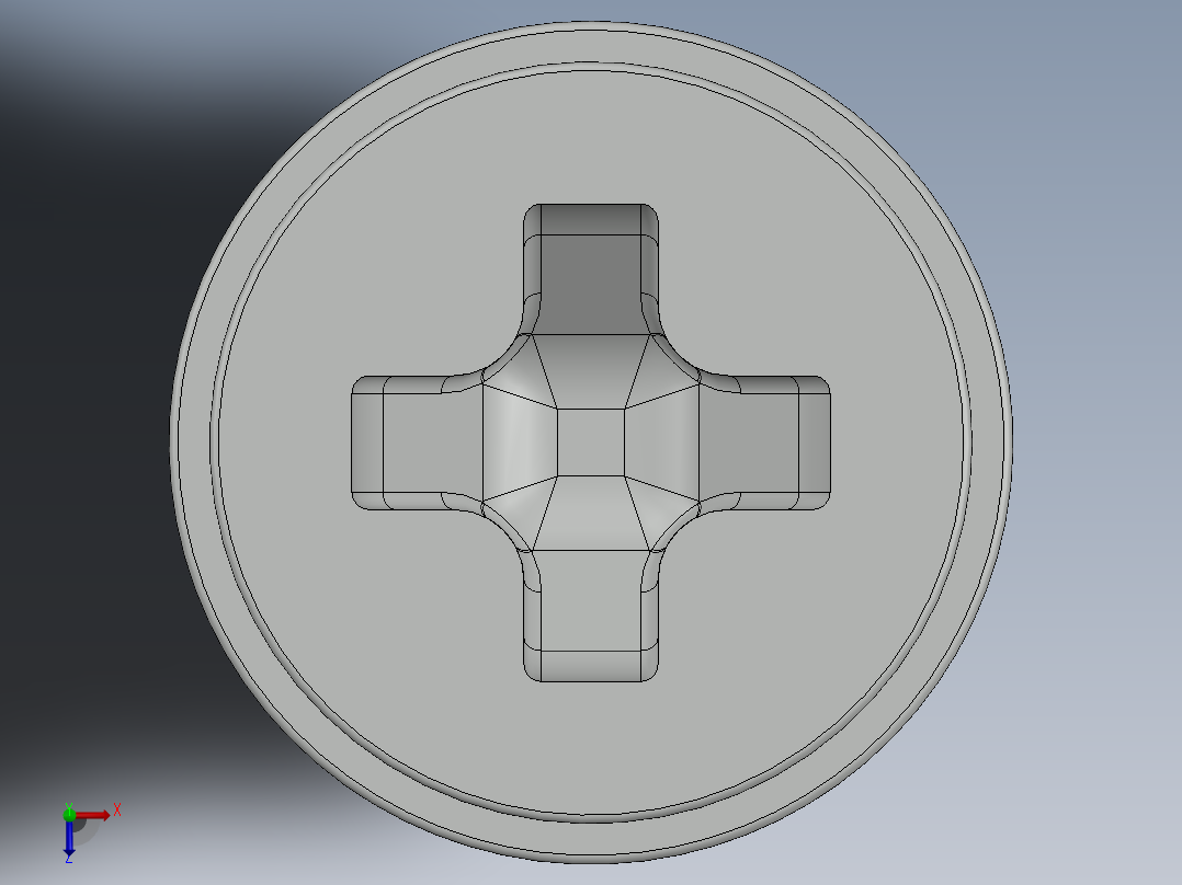 紧固件-M6-1.00 Flathead俯视图