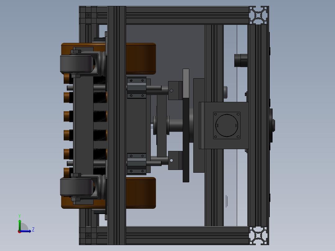 无盖铝型材AGV小车sw20左视图