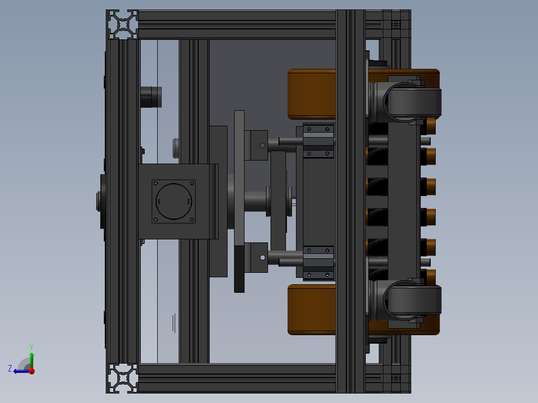 无盖铝型材AGV小车sw20右视图