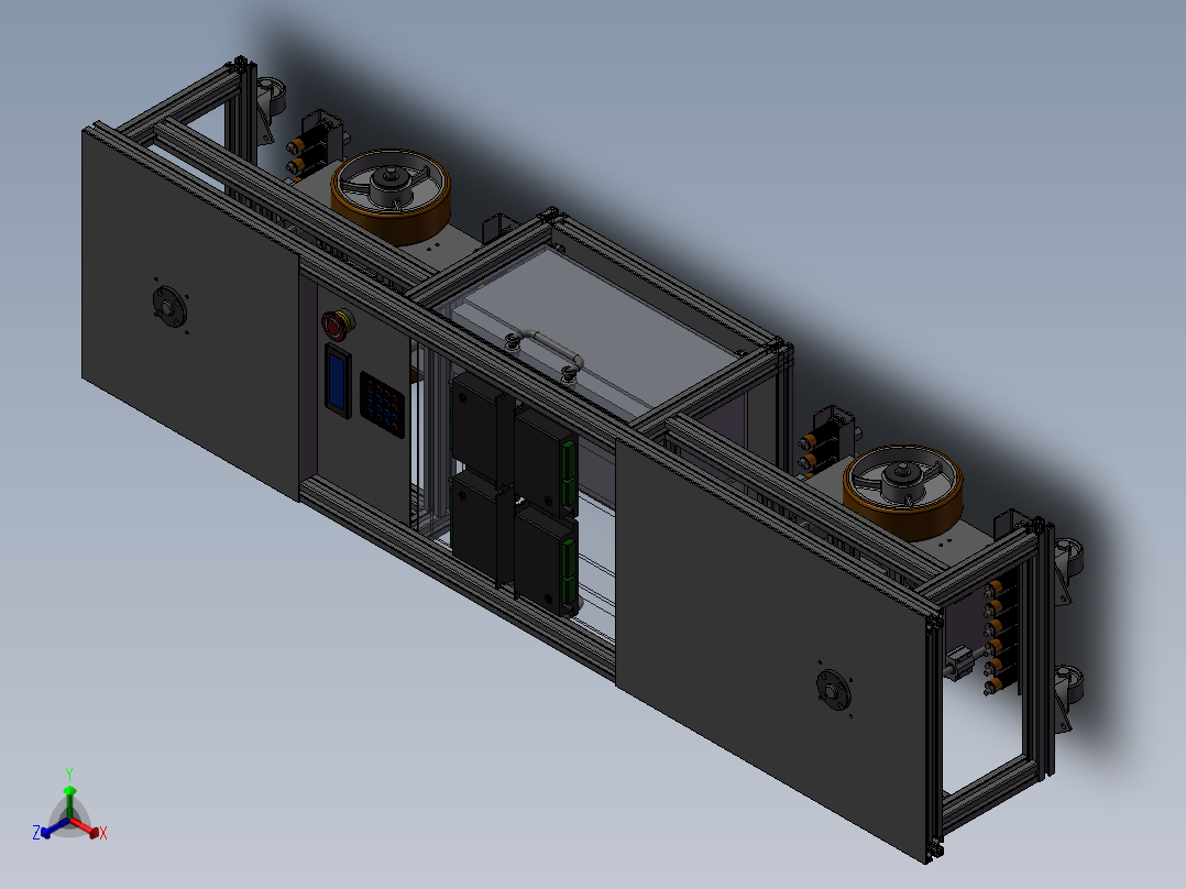 无盖铝型材AGV小车sw20正等轴测图