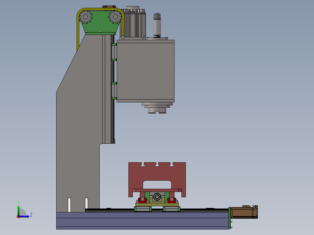 三轴数控铣床sw14可编辑左视图