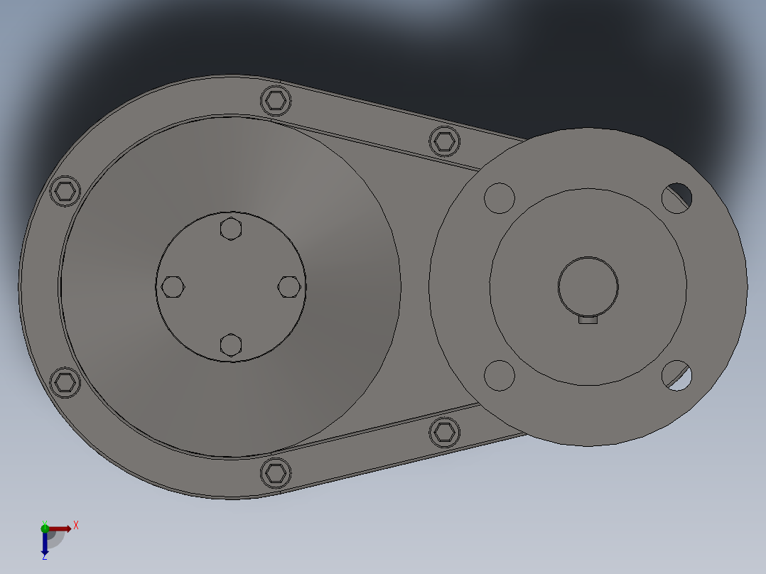全回转型手动驱动装置 YZ-ZC-D型俯视图