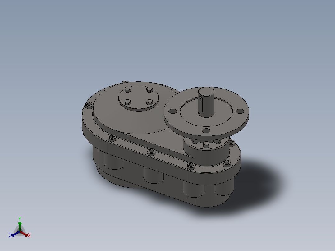 全回转型手动驱动装置 YZ-ZC-D型正等轴测图