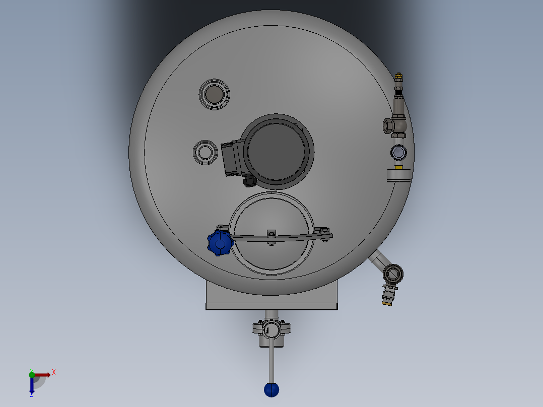 100L化学槽罐俯视图