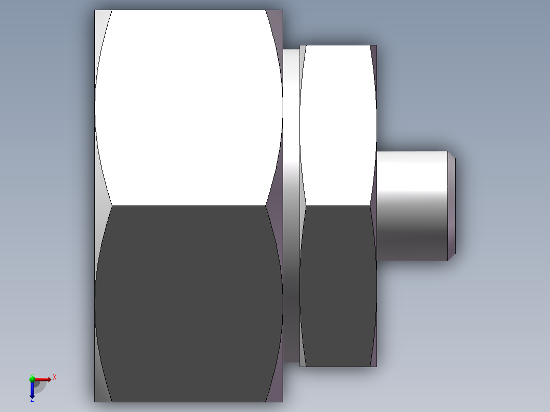 直通变径接头、2C-14-45俯视图