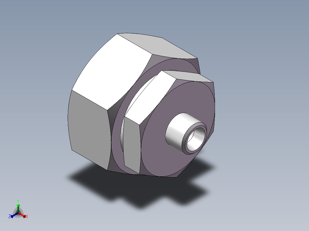 直通变径接头、2C-14-45正等轴测图