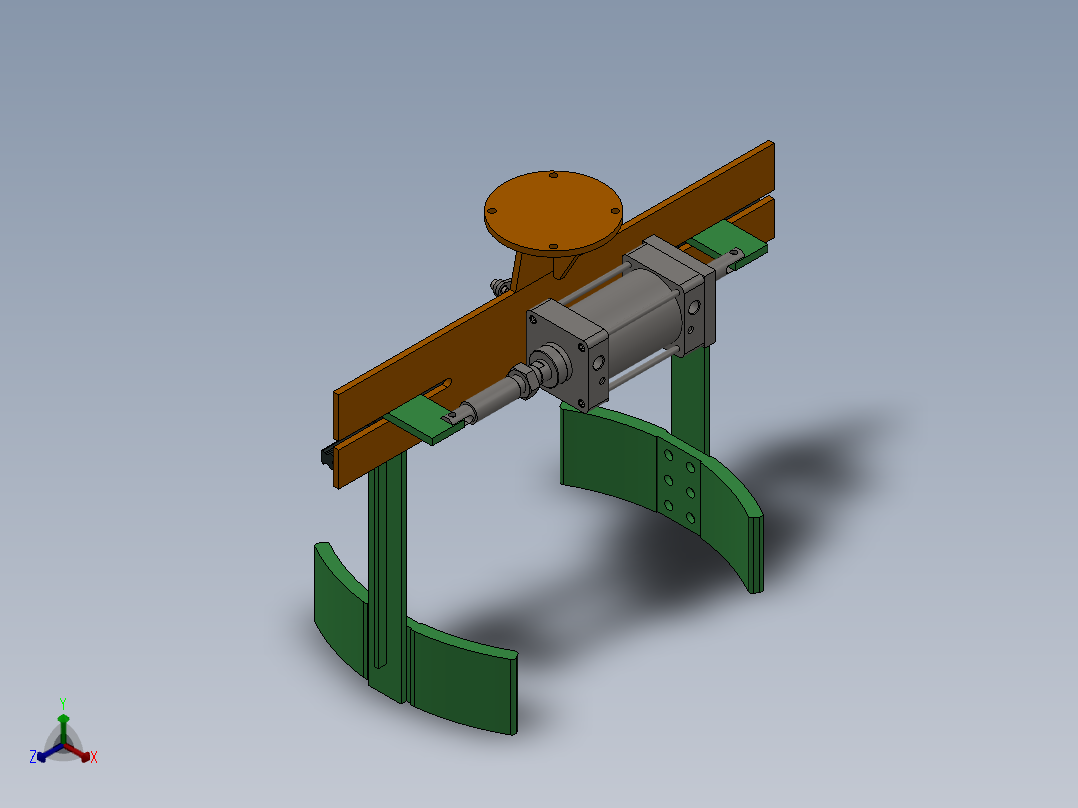 双向夹紧机构 639385正等轴测图