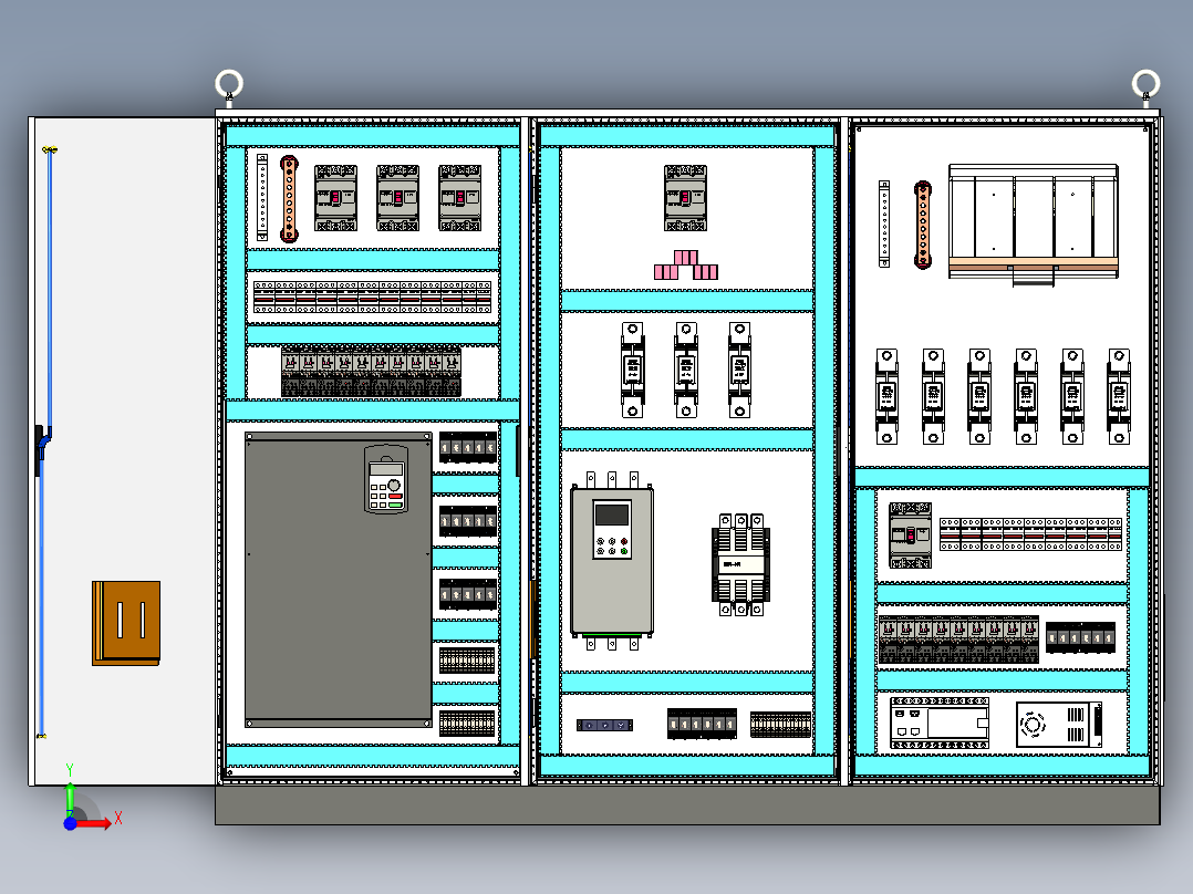 钣金柜变频器软启动刀开关控制 71558前视图