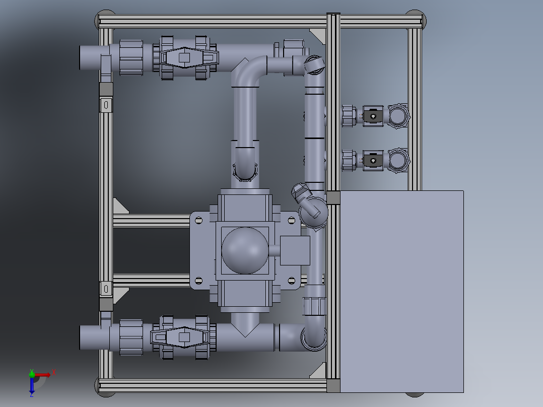 EC检测施肥机管道俯视图
