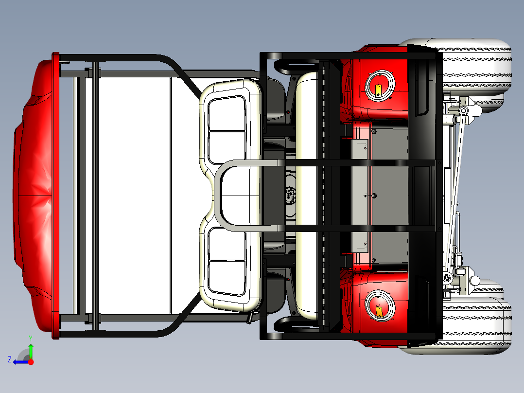电动高尔夫球车右视图