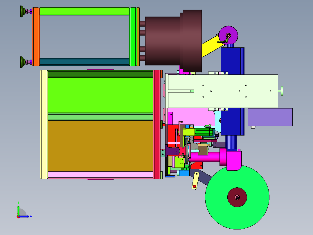 半导体自动打标及封装一体机左视图