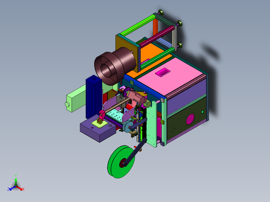 半导体自动打标及封装一体机正等轴测图