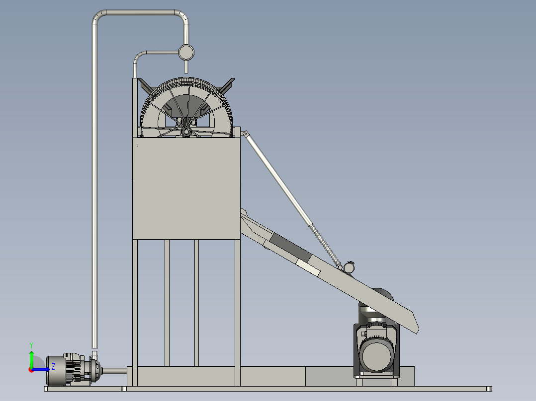 生物转笼污水处理装置左视图
