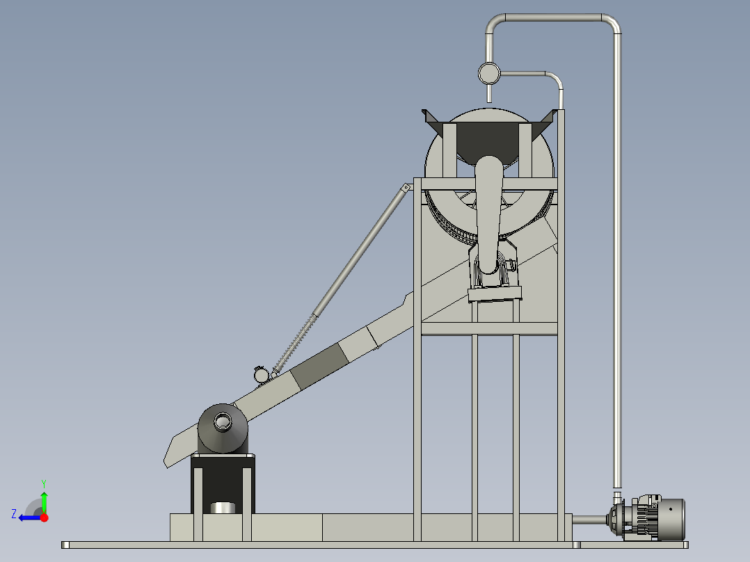 生物转笼污水处理装置右视图