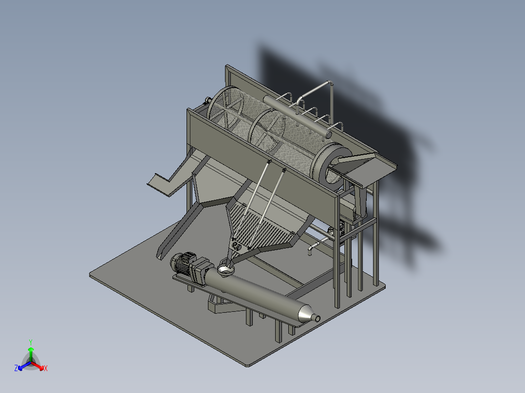 生物转笼污水处理装置正等轴测图