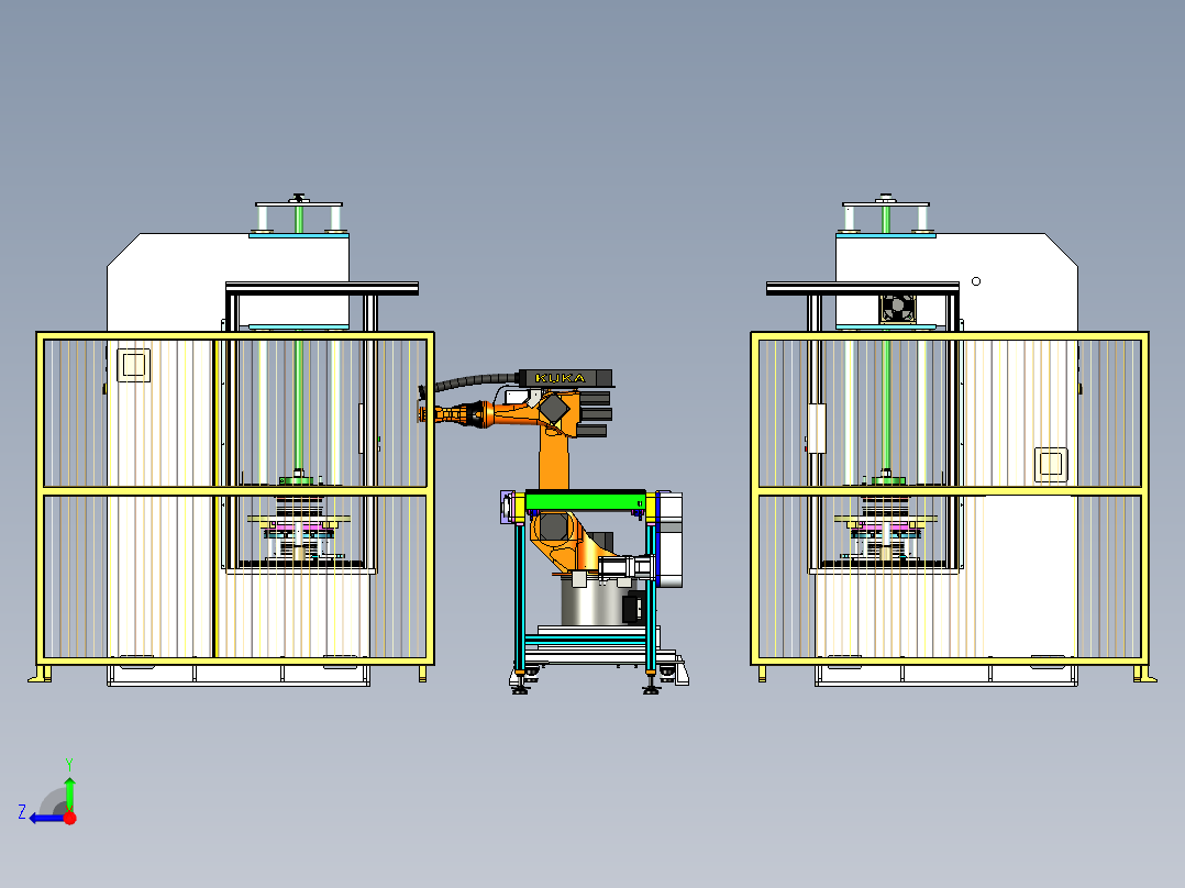 电机轴承自动化压装线设计右视图