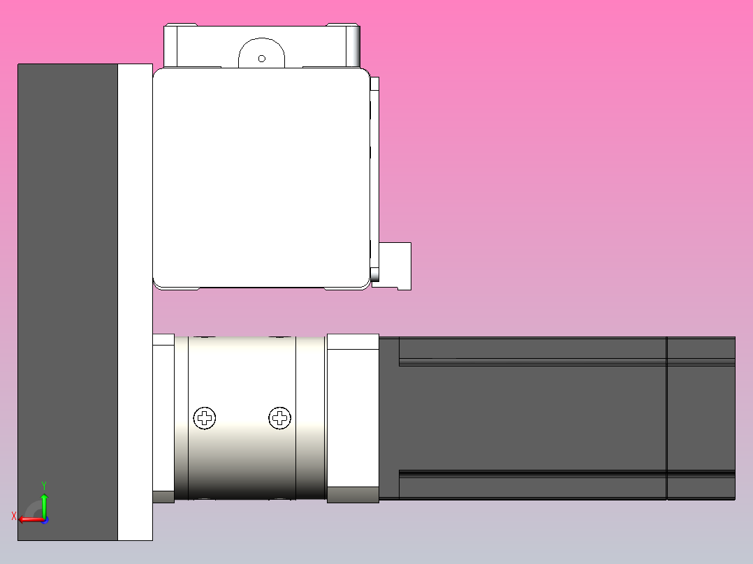 DMEB80L-RDCR欧规同步带模组直线模组（电机右下折）[DMEB80L-L20S350-DT400-C2U-LBRD]后视图
