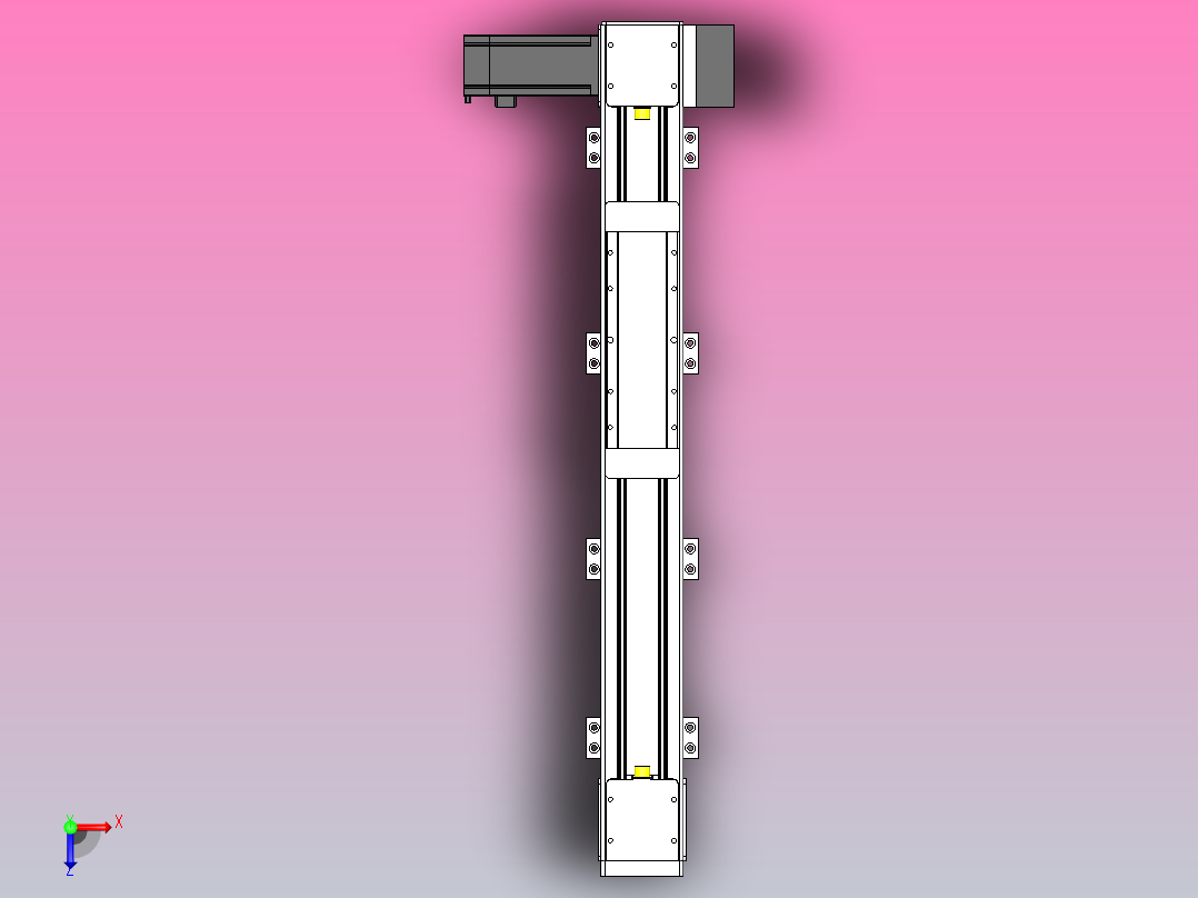 DMEB80L-RDCR欧规同步带模组直线模组（电机右下折）[DMEB80L-L20S350-DT400-C2U-LBRD]俯视图