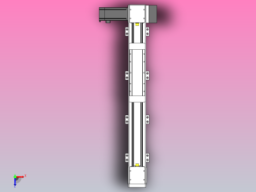 DMEB80L-RDCR欧规同步带模组直线模组（电机右下折）[DMEB80L-L20S350-DT400-C2U-LBRD]俯视缩略图
