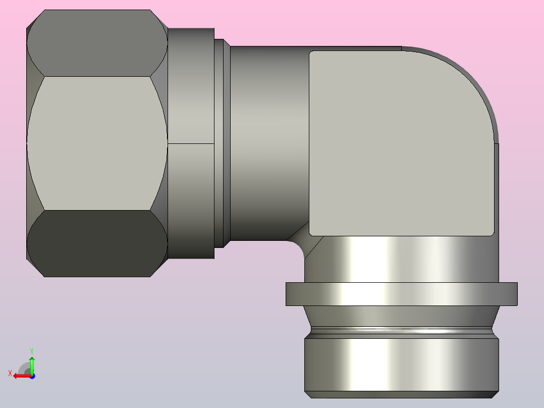 GB╱T 3757.1-1983[卡套式端对接直角管接头G25G34]后视图