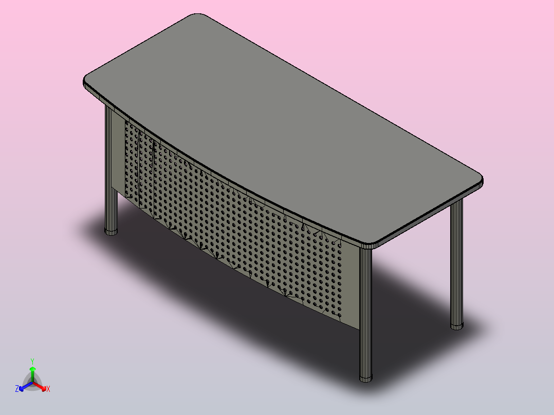 办公桌(1)正等轴测图