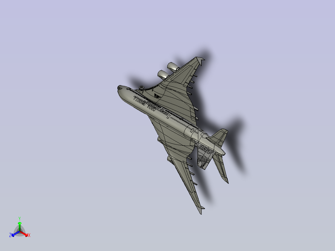 空客A950客机(带起落架)主视图