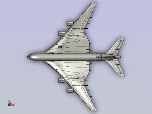 空客A950客机(带起落架)前视缩略图